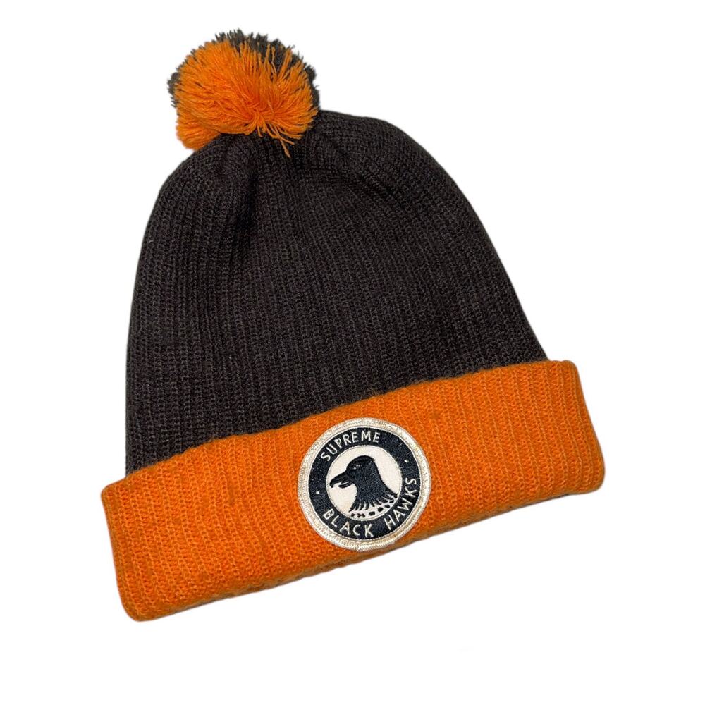 Supreme FW08 Black Hawks Pom Beanie